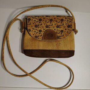 Vintage Authentic JA Natural Cork Made in Portugal Floral Crossbody Western Bag